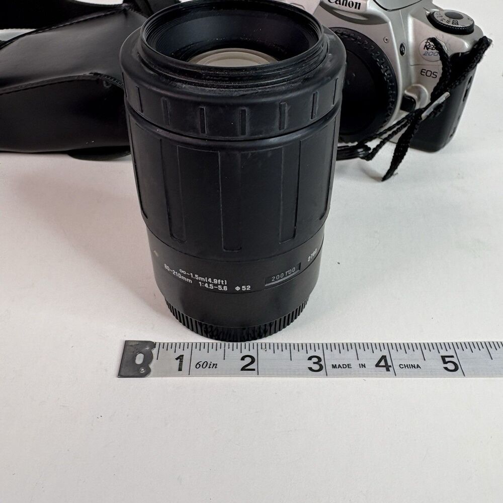 Vintage Canon Rebel 2000 Eos, With Flash And Zoom 80-200mm 1:4.5-5.6 Lens, UV - Picture 12 of 12